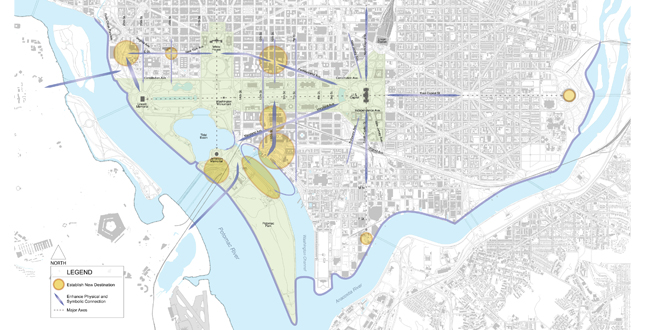 Monumental core Framework Plan: Connecting New Destination with the National Mall