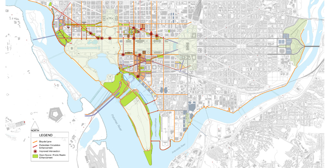 Monumental core Framework Plan: Connecting New Destination with the National Mall