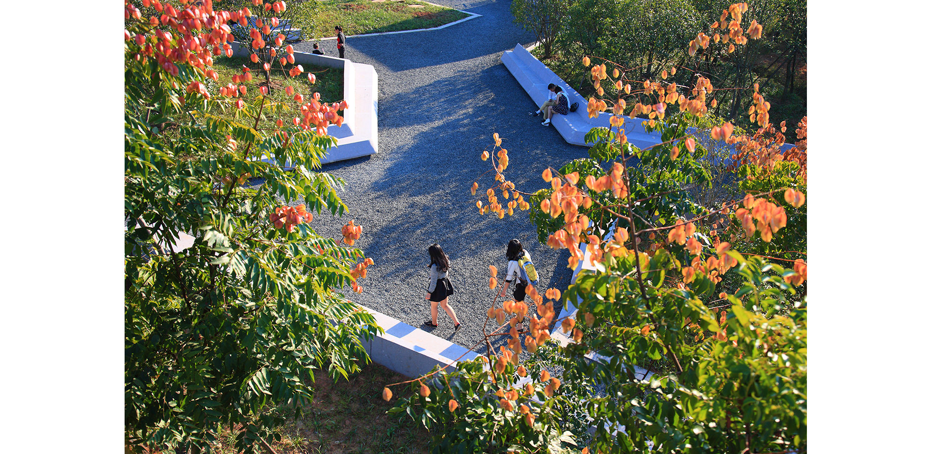 Aerial View of Permeable Pavement