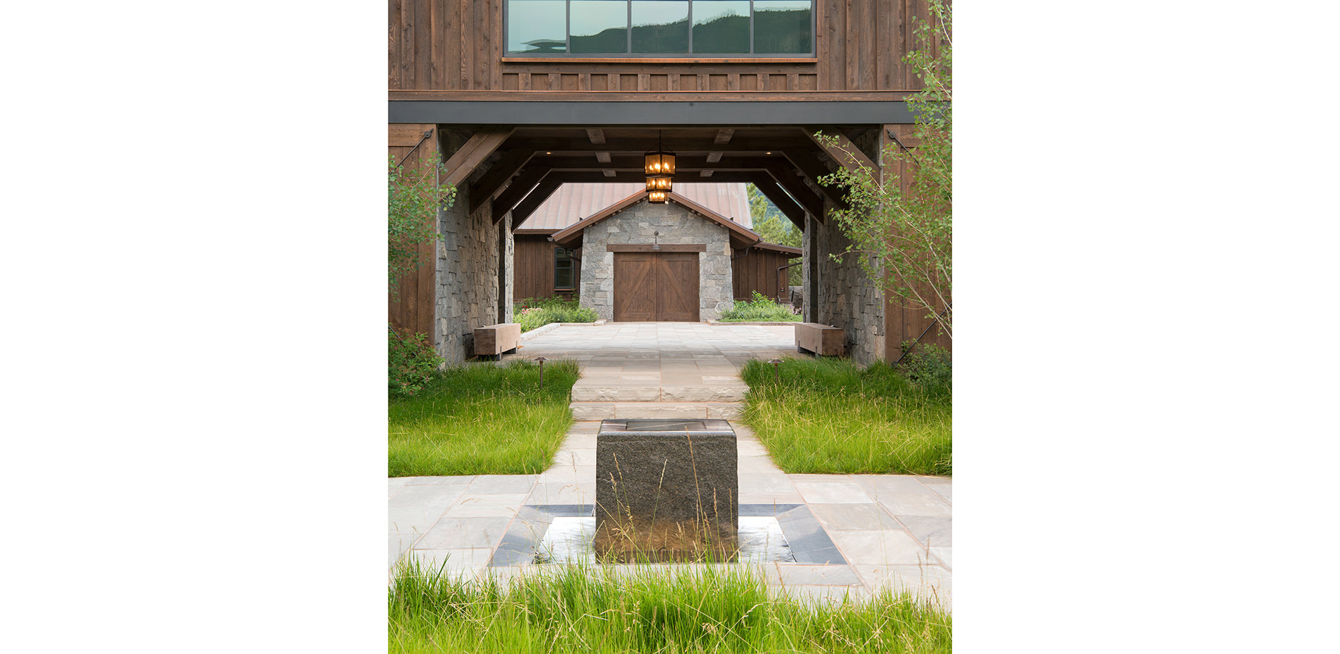 Granite Fountain in Entry Courtyard