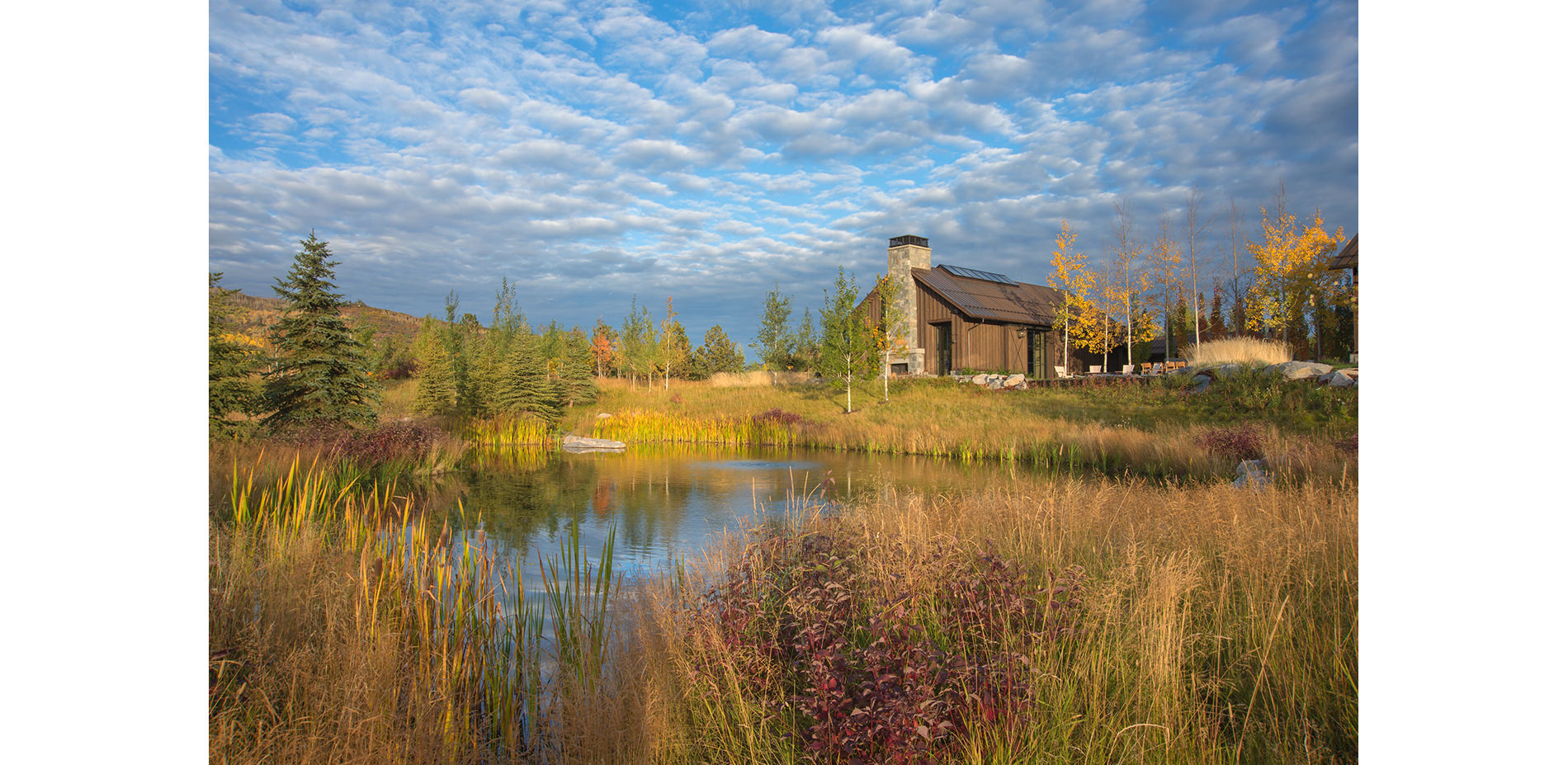 Building Exterior and Pond