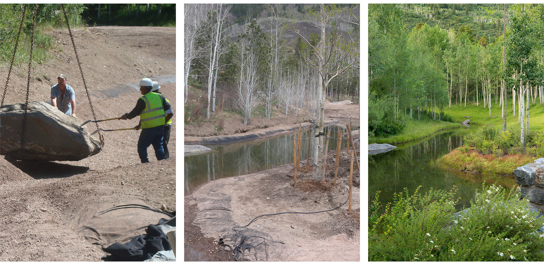 Photos of Drainage System During and After Development