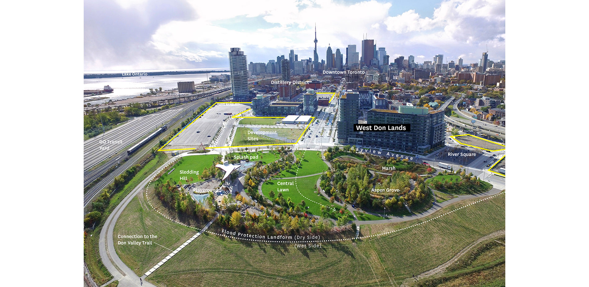 Aerial View of Park with Area Labels