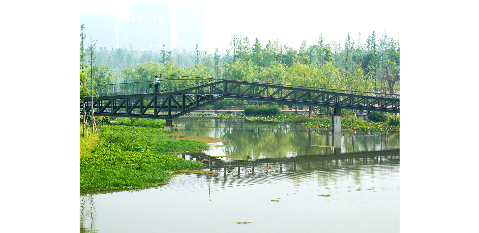 Cyclist on Bridge