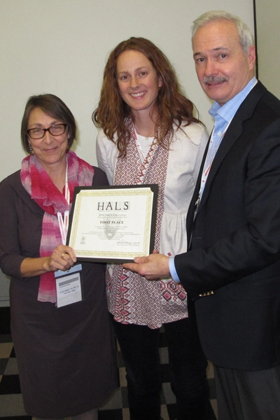 First place winners Ann Komara and Maureen Cameron accepting the award from Paul Dolinsky, Chief of HALS, at the 2014 HALS Meeting at the annual ASLA Meeting and Expo in Denver. image: Chris Stevens